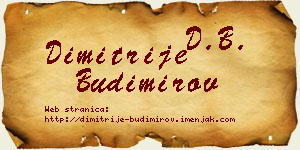Dimitrije Budimirov vizit kartica